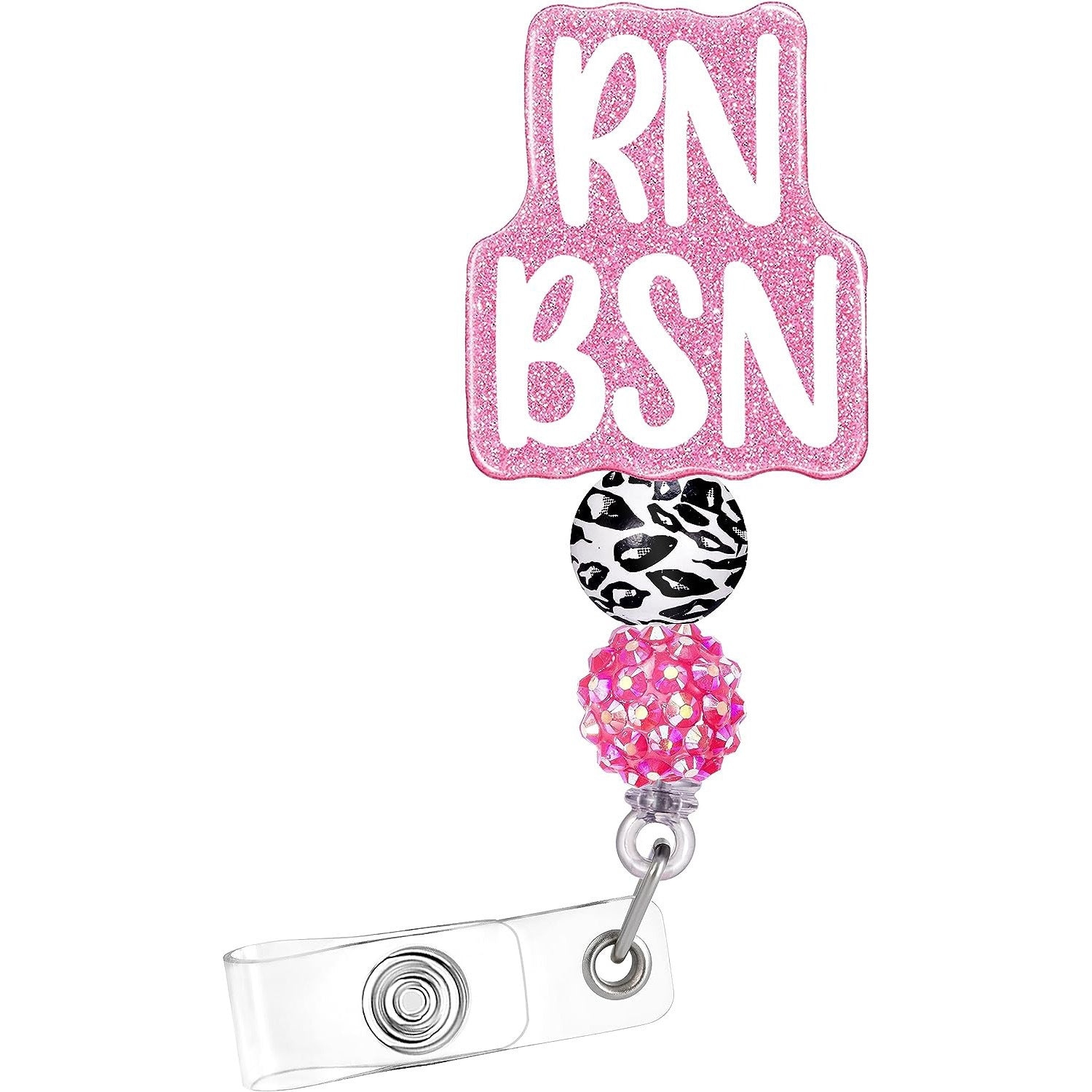 Wholesale Plastic Beaded Badges, Scroll Extendable Keychains